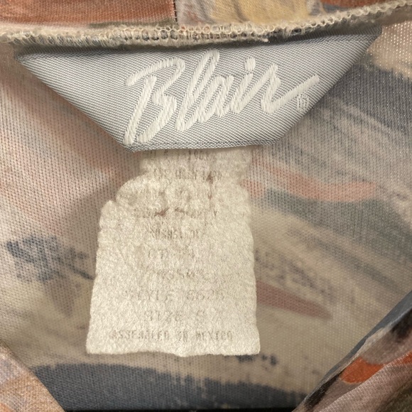 Vintage Blair Long Sleeve Brushstroke Blouse Size S - Picture 3 of 7